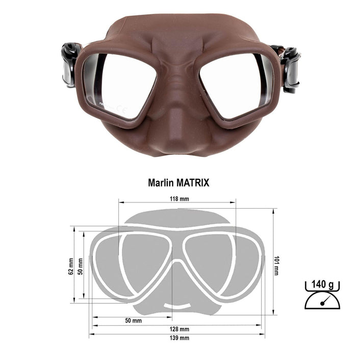 Masque de chasse sous-marine Matrix Marron Marlin 213172