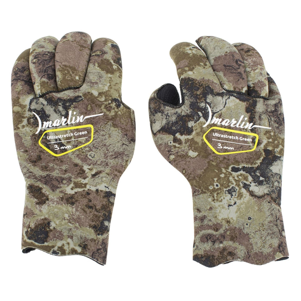 Gants de plongée Ultrastretch 3mm vert-camouflage taille S Marlin 213183