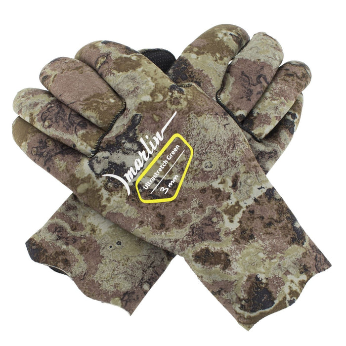 Gants de plongée Ultrastretch 3mm vert-camouflage taille S Marlin 213183