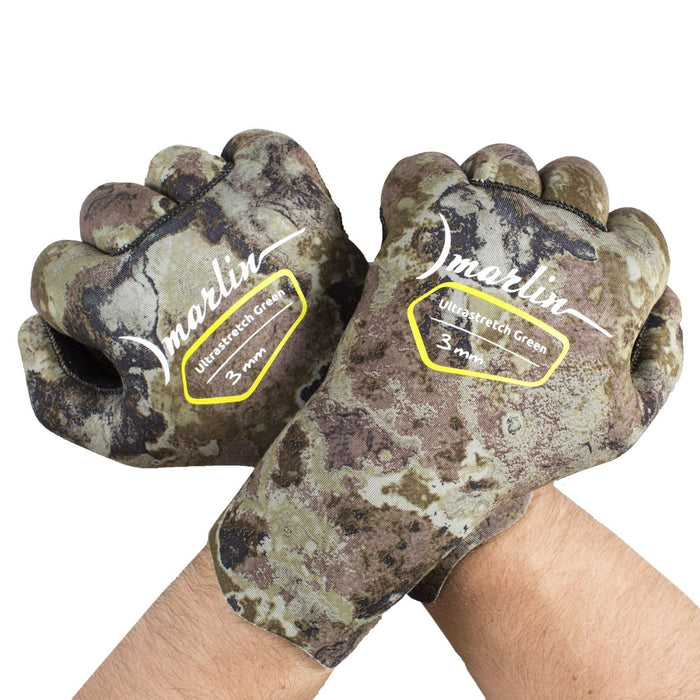 Gants de plongée Ultrastretch 3mm vert-camouflage taille S Marlin 213183