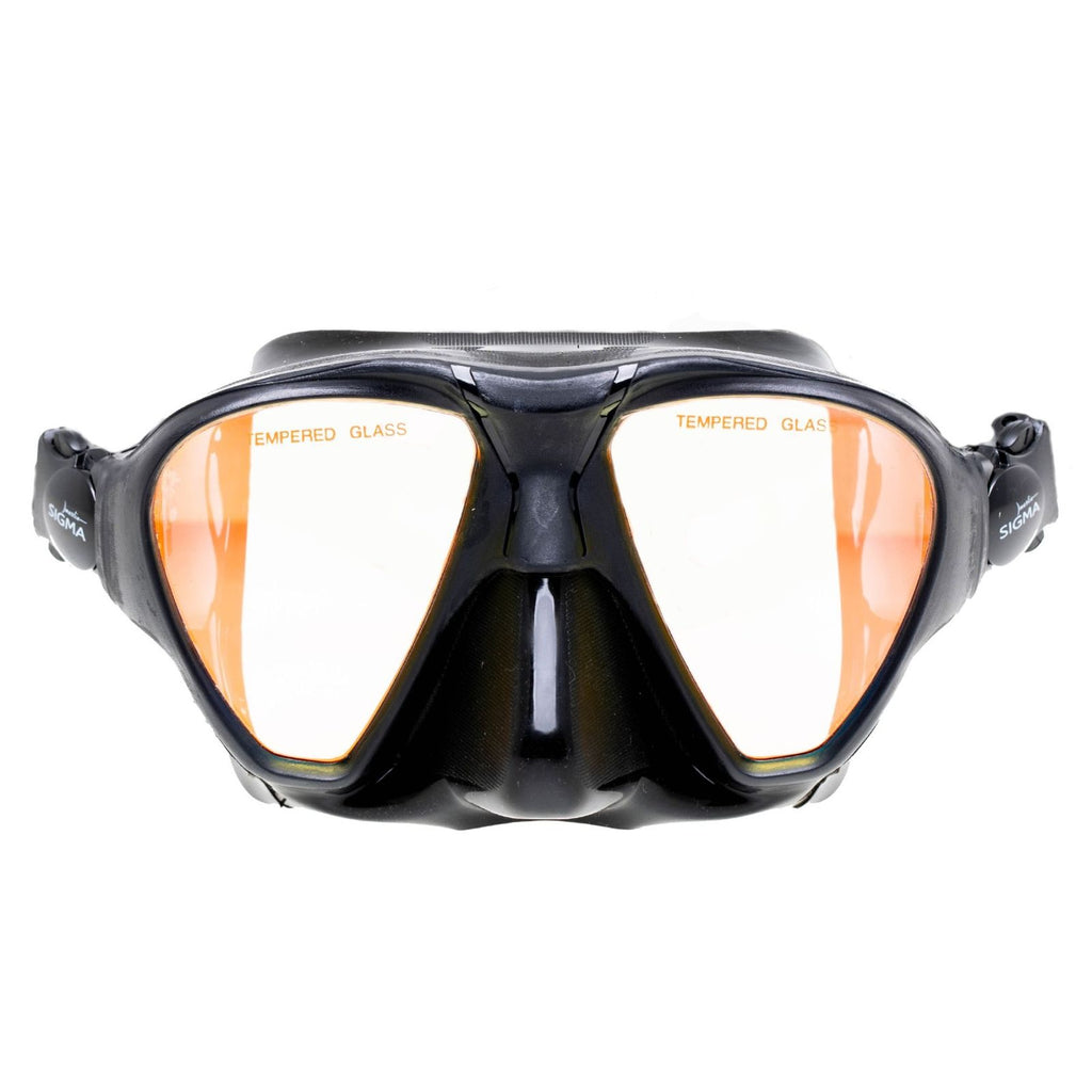 Masque de chasse sous-marine Sigma noir avec verres jaunes miroités Marlin 213638