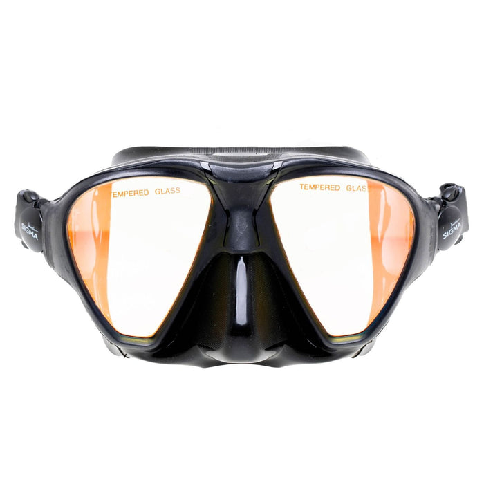 Masque de chasse sous-marine Sigma noir avec verres jaunes miroités Marlin 213638
