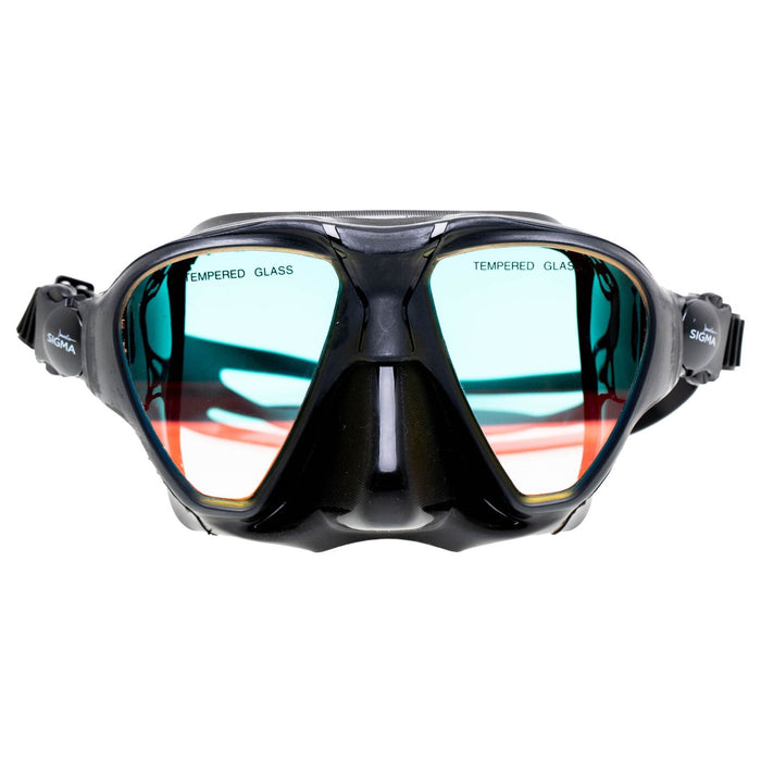 Masque de chasse sous-marine Sigma noir avec verres jaunes miroités Marlin 213638