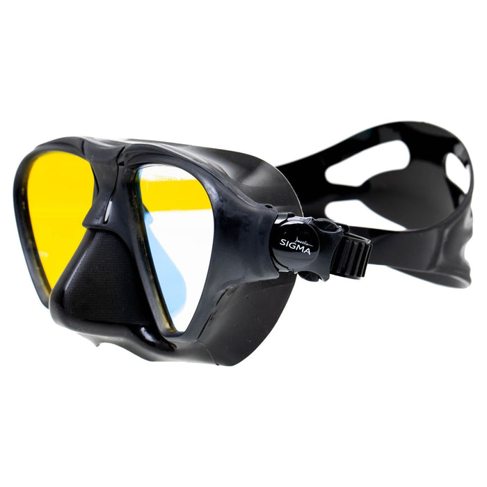 Masque de chasse sous-marine Sigma noir avec verres jaunes miroités Marlin 213638