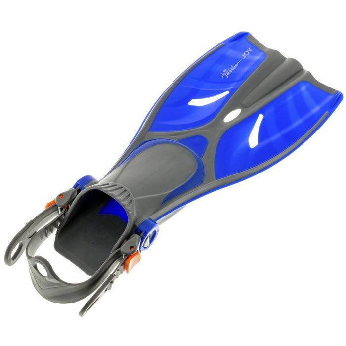 Palmes de snorkeling Joy enfants bleues taille L-XL-32-37 Marlin 214161