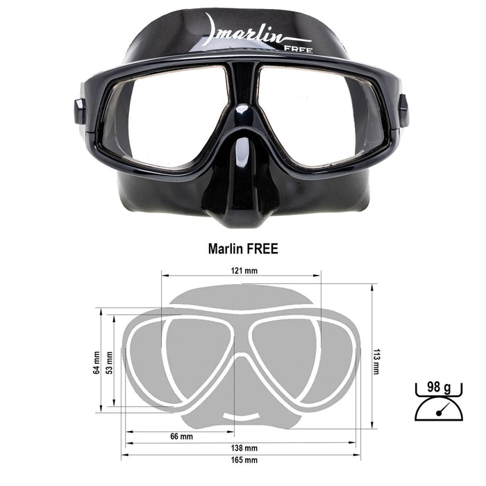 Masque de plongée libre Free noir Marlin 216182