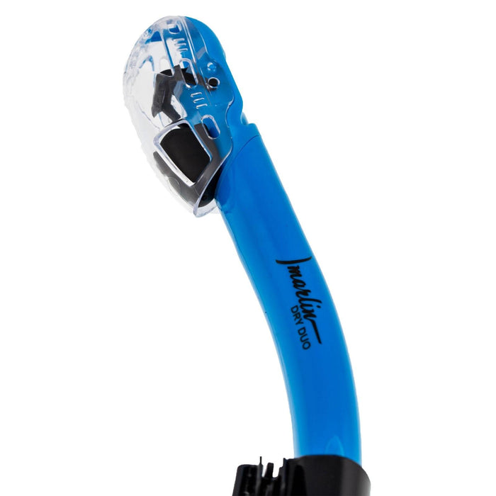 Tube de snorkel Dry Duo bleu-transparent Marlin 216275