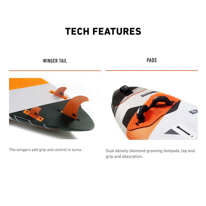 Planche de Windsurf Freestyle Wave Ruban Noir 225x58cm 84l RRD 26FW84BR