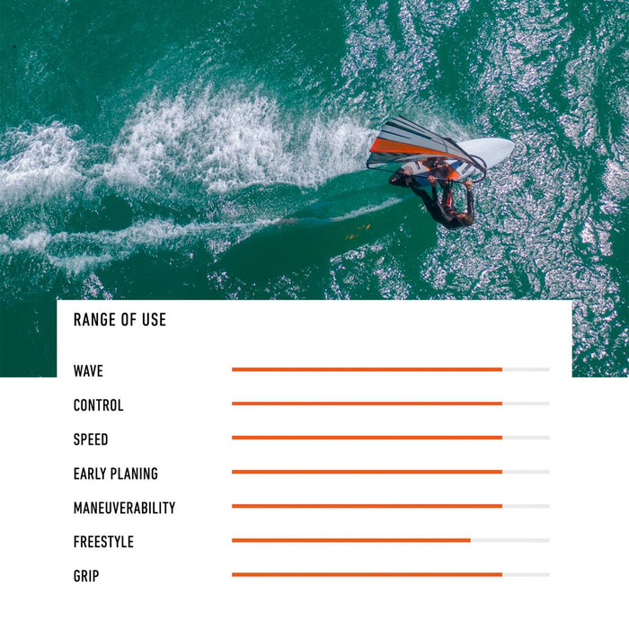 Planche de Windsurf Freestyle Wave Ruban Noir 225x58cm 84l RRD 26FW84BR