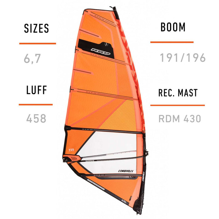 Voile de windsurfing Move Y26 Taille 6.7 RRD 26MV_44_6_7