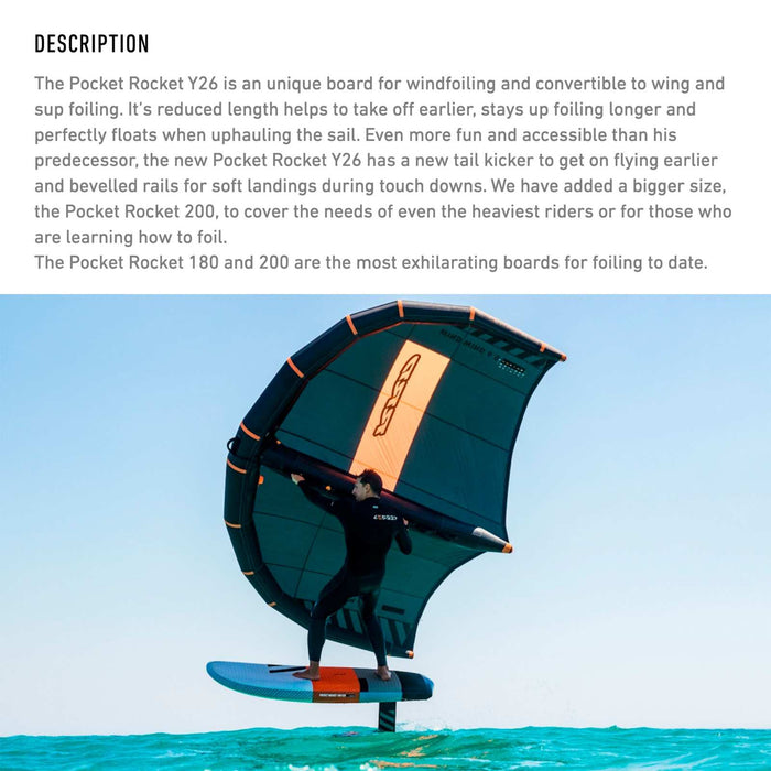 Planche de Windfoil Pocket Rocket E-Tech 140l 200x80cm RRD 26PR200E