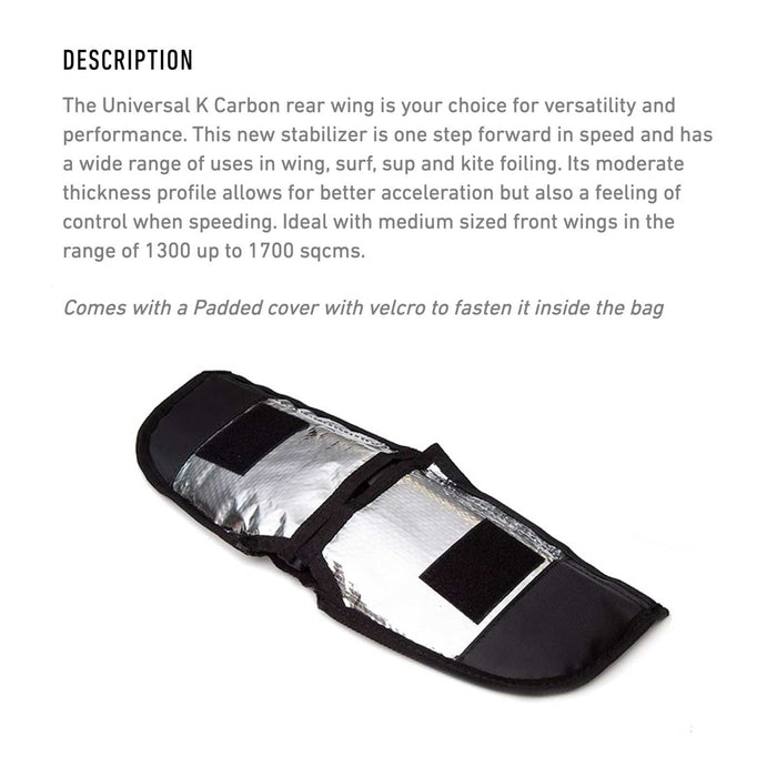 Aile Arrière Universelle de Hydrofoil Full Carbon 38cm RRD 26UFCKHCRW38262