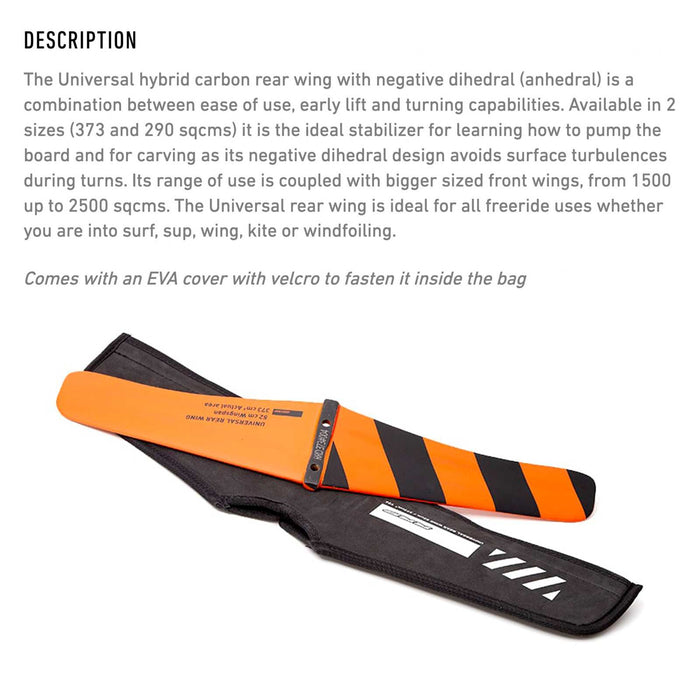 Aile Arrière Universelle de Hydrofoil Hybrid Carbon 52cm RRD 26URW52373