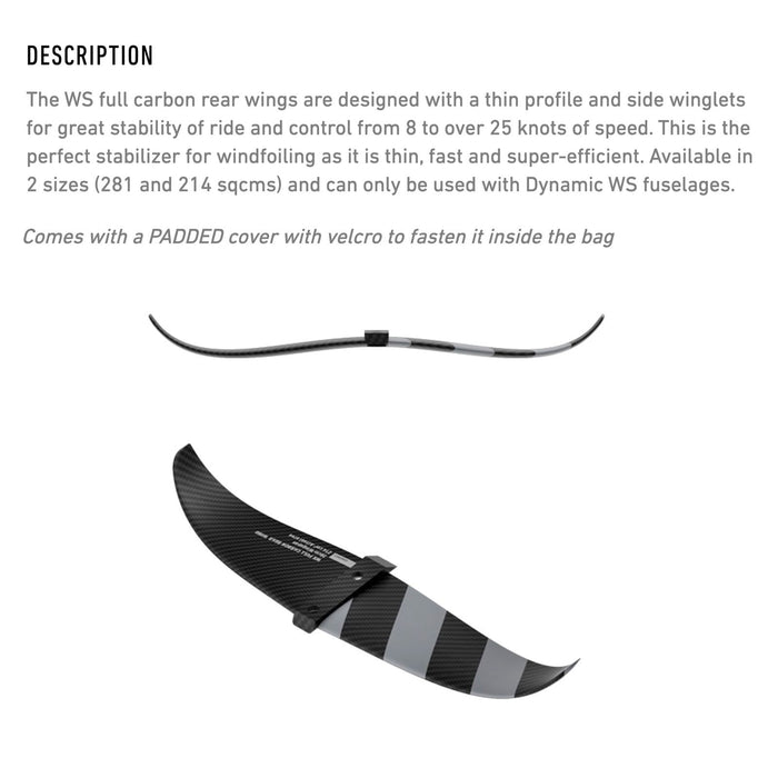 Aile Arrière WS de Hydrofoil Full Carbon 38cm RRD 26WSFCRW38214