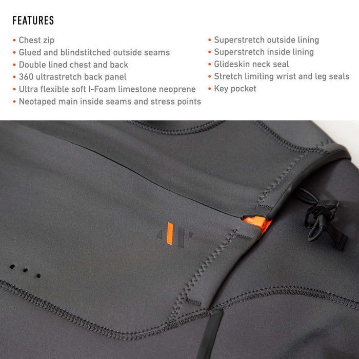 Combinaison shorty Celsius Shorty Homme Zip poitrine Manches longues 3-2 Gris Taille XXL RRD 27CSCZ32SLS_XXL