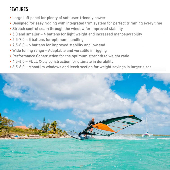 Voile Evolution Y27 de Windsurf Taille 8.0 RRD 27E_44_8_0