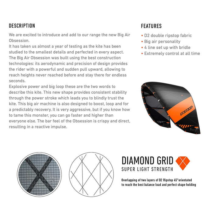 Kite Big Air Obsession Orange Taille 14 28BAO_OR_14
