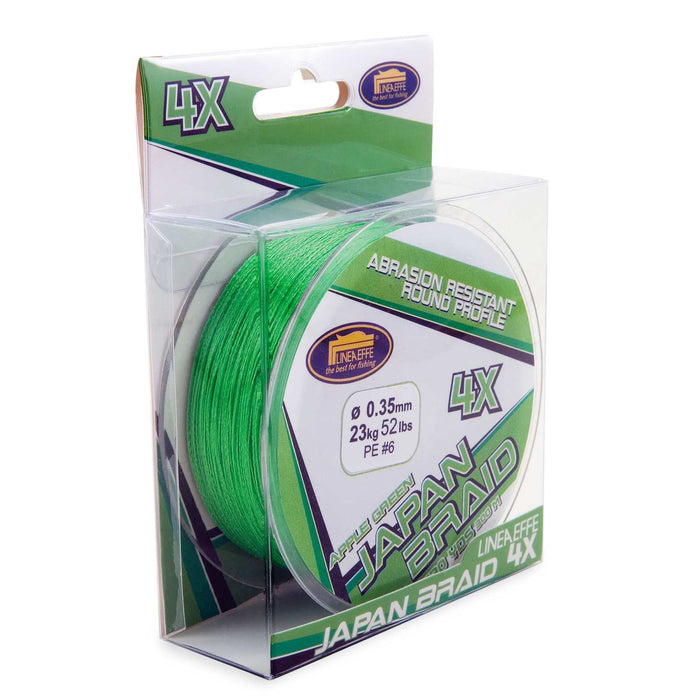 Fil de pêche Japon tressé Apple 300m Vert 0,35 Lineaeffe 3016135