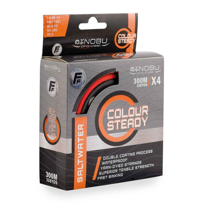 Fil de pêche Nobu Colour Steady tressé pour eau salée 300m 0,45 Pêche Ferrari 3018045