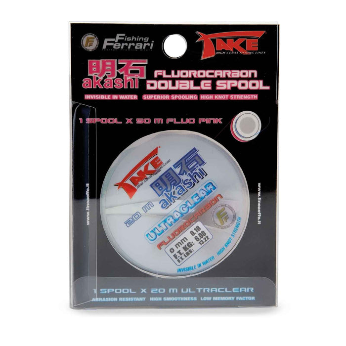 Fil de pêche Take Akashi Fluorocarbon Double Bobine Rose 50m+20m 0,28 Pêche Ferrari 3042428