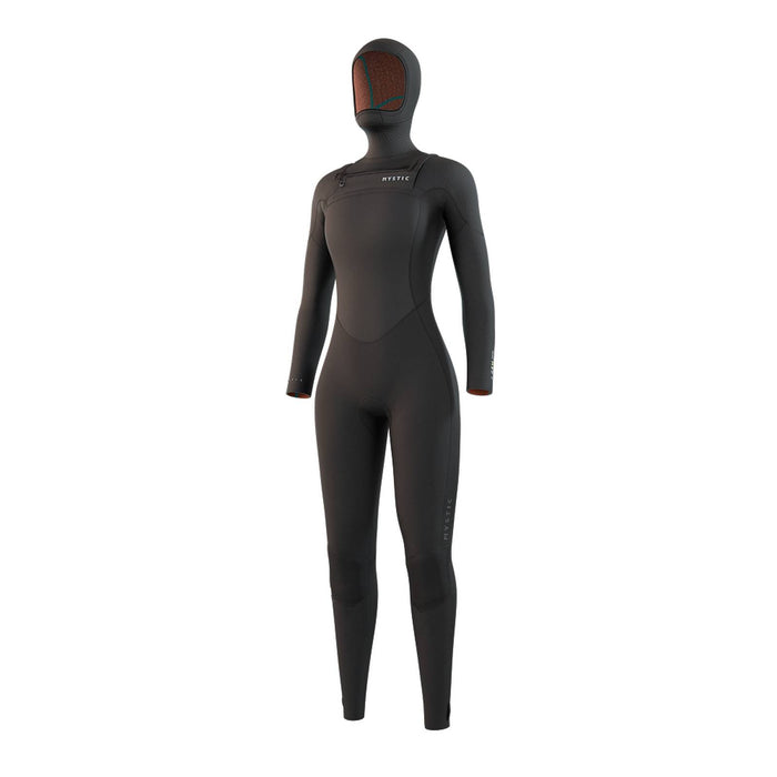 Combinaison intégrale Gem femme à capuche 6-4-3mm zip avant noire L Mystic 35000_220015_900_L