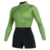 Shorty Wetsuit Lunar Femme Manches Longues 2-2mm Fermeture Arrière Vert-Doux L Mystic 35000_240111_618_L
