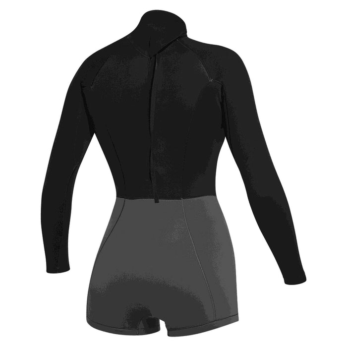 Shorty Wetsuit Lunar Femme Long Jane 2-2mm Fermeture Arrière Noir M Mystic 35000_240211_900_M