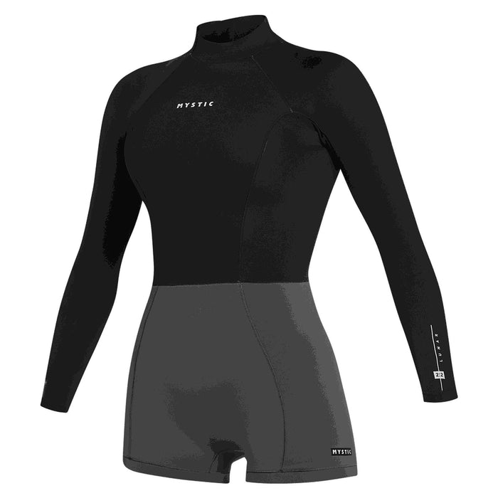 Shorty Wetsuit Lunar Femme Long Jane 2-2mm Fermeture Arrière Noir S Mystic 35000_240211_900_S