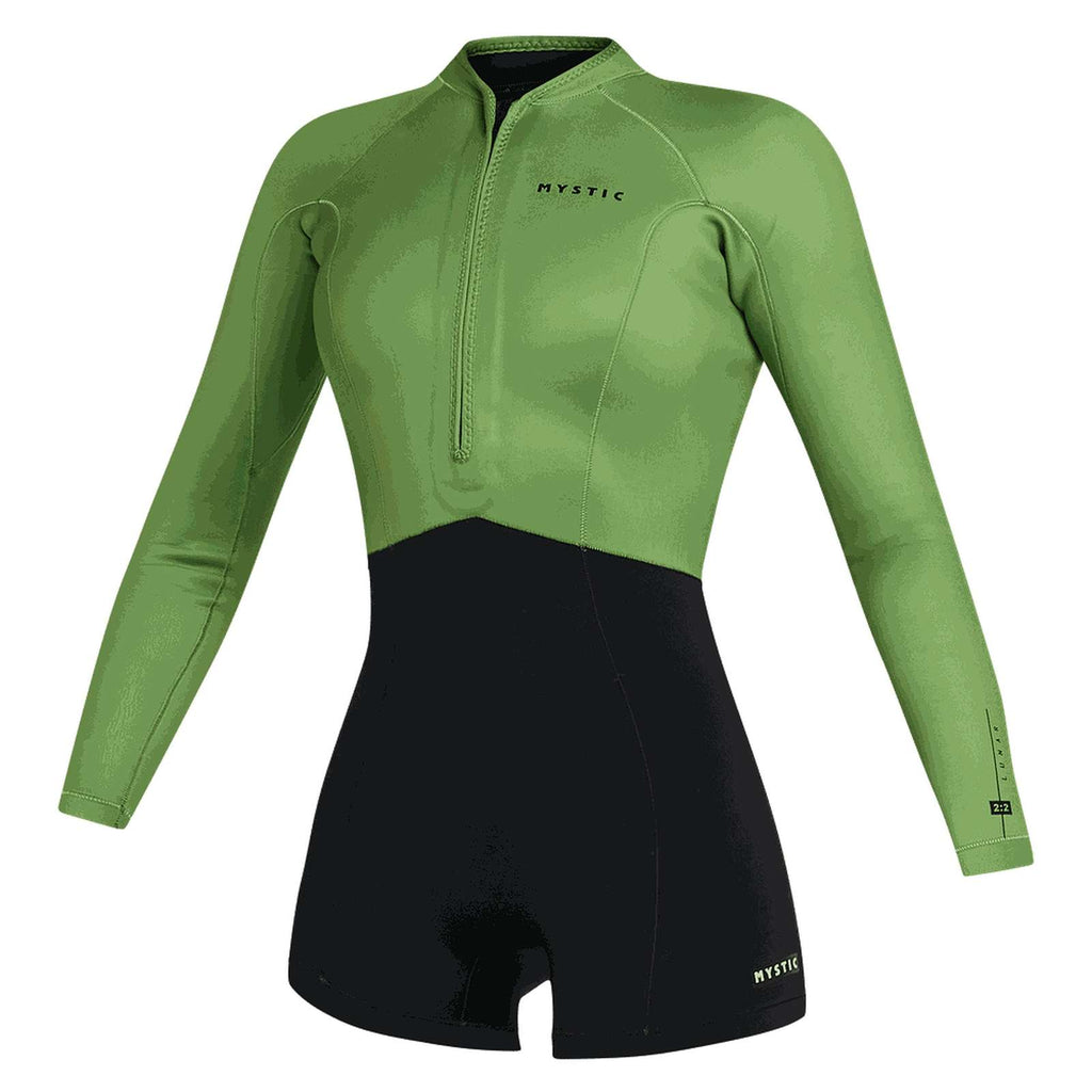 Shorty Wetsuit Lunar Femme Manches Longues 2-2mm Fermeture Frontale Vert-Doux L Mystic 35000_240112_618_L