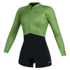 Shorty Wetsuit Lunar Femme Manches Longues 2-2mm Fermeture Frontale Vert-Doux L Mystic 35000_240112_618_L