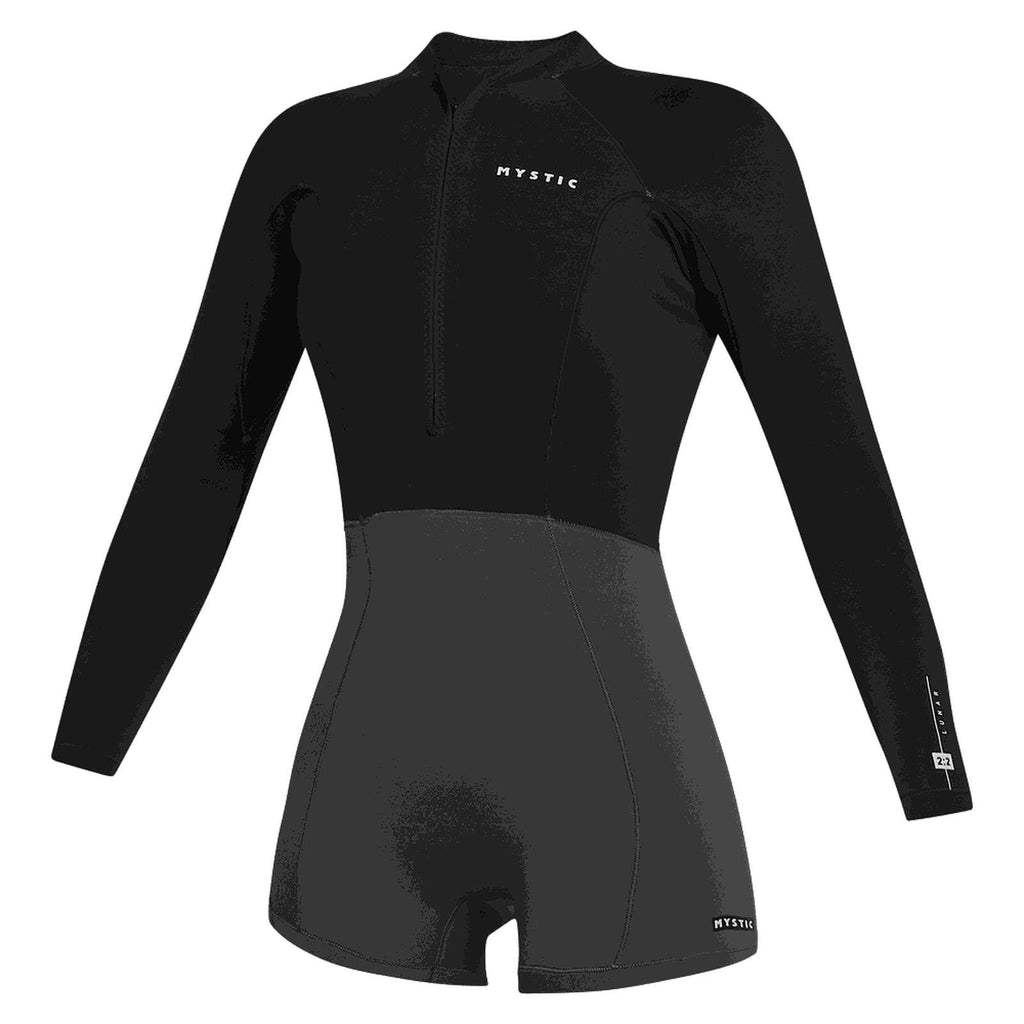 Shorty Wetsuit Lunar Femme Manches Longues 2-2mm Fermeture Frontale Noir S Mystic 35000_240112_900_S
