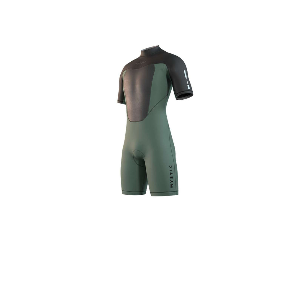Combinaison courte Homme 3-2mm Zip dorsal Flatlock Vert Olivé L Mystic 35000_250035_643_L