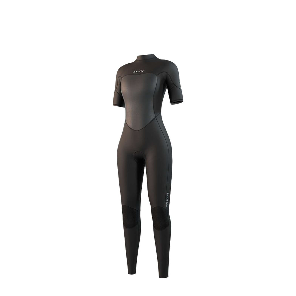 Combinaison intégrale Femme Manches courtes 3-2mm Zip central Flatlock Noir S Mystic 35000_250062_900_S