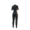 Combinaison intégrale Femme Manches courtes 3-2mm Zip central Flatlock Noir S Mystic 35000_250062_900_S