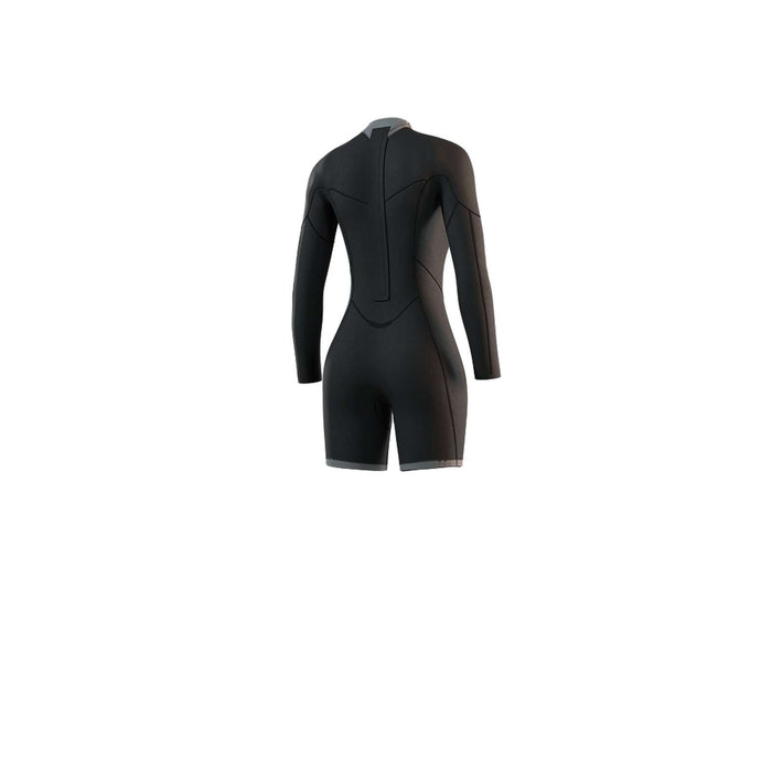 Combinaison courte Femme Manches longues 3-2mm Zip central Flatlock Violet foncé L Mystic 35000_250063_900_L
