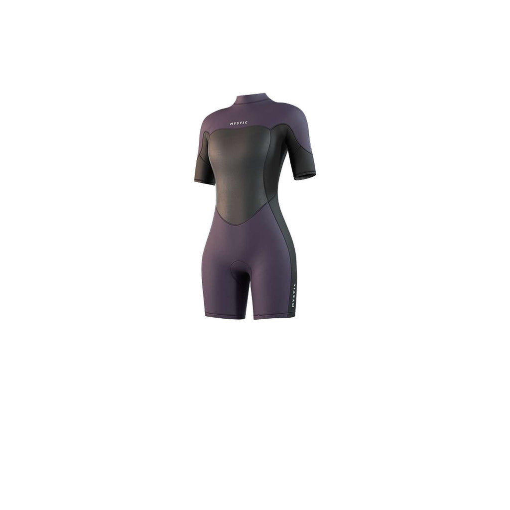 Combinaison courte Femme 3-2mm Zip central Flatlock Violet profond S Mystic 35000_250064_512_S