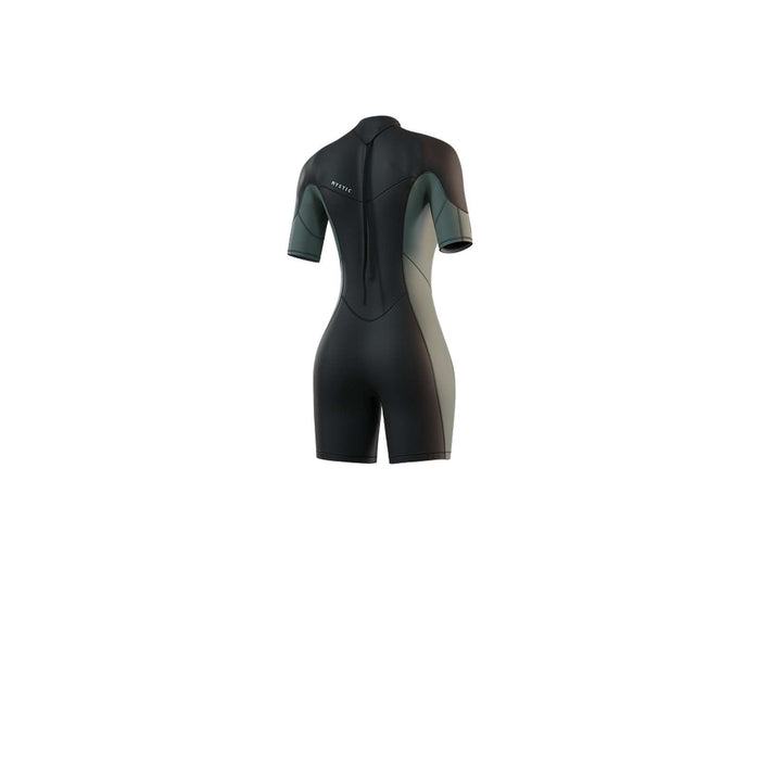 Combinaison courte Femme 3-2mm Zip central Flatlock Olive foncé L Mystic 35000_250064_643_L