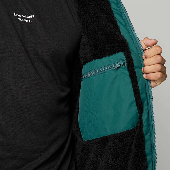 Poncho doublé en teddy imperméable Explore Vert d'eau S-M Mystic 35018_240400_695_SM