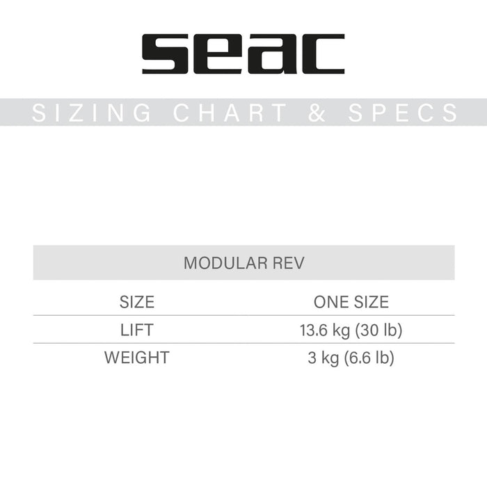 Veste Bcd Modulaire Rev Avec Valve de Décharge Taille Unique Seac 42-38