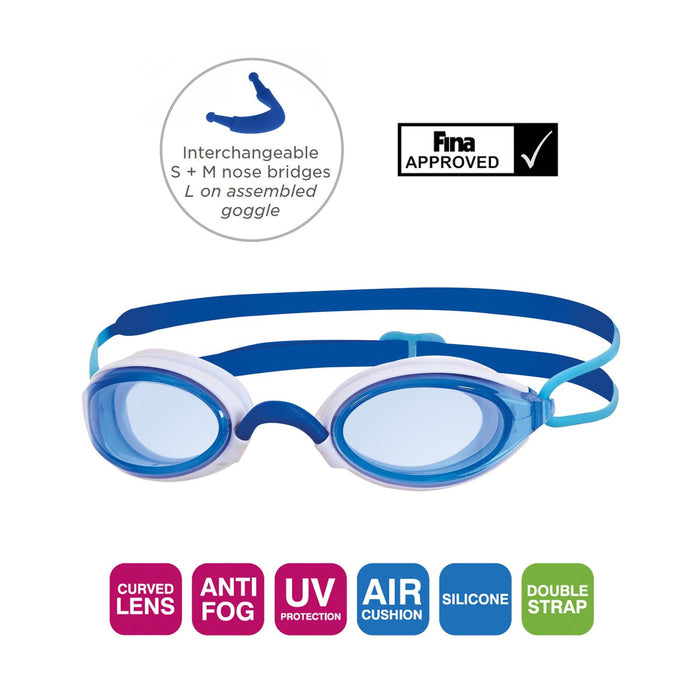 Lunettes de natation Fusion Air Bleu-Blanc Teinté-Bleu Lenses Zoggs 461012BLWHTBL