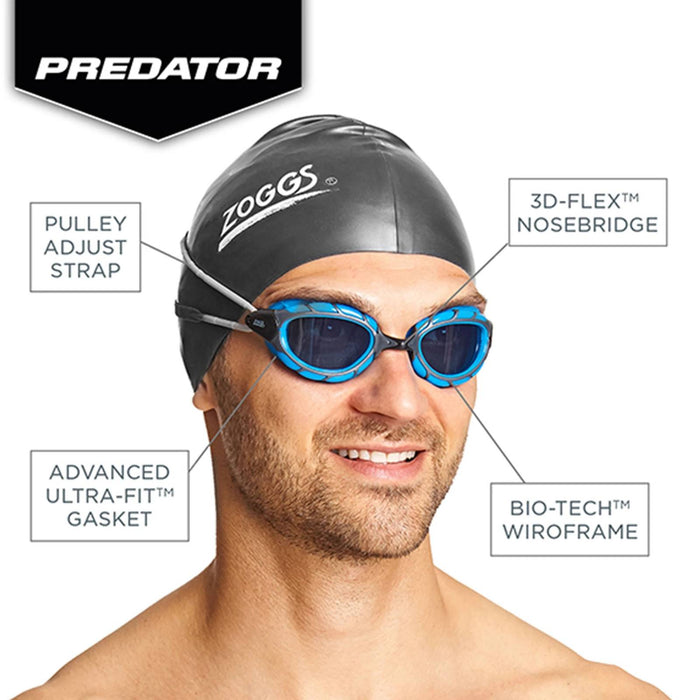 Lunettes de natation Predator Vert-Transparent Verres teintés-Fumés Petit Zoggs 461037GNCLTSMS