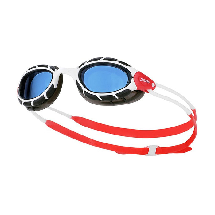 Lunettes de natation Predator Blanc-Rouge Verres teintés-Bleus Standard Zoggs 461037WHRDTBLR