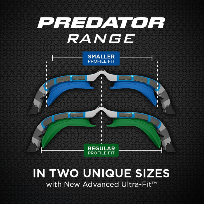 Lunettes de natation Predator Blanc-Rouge Verres teintés-Bleus Petit Zoggs 461037WHRDTBLS