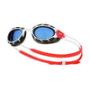 Lunettes de natation Predator Blanc-Rouge Verres teintés-Bleus Petit Zoggs 461037WHRDTBLS