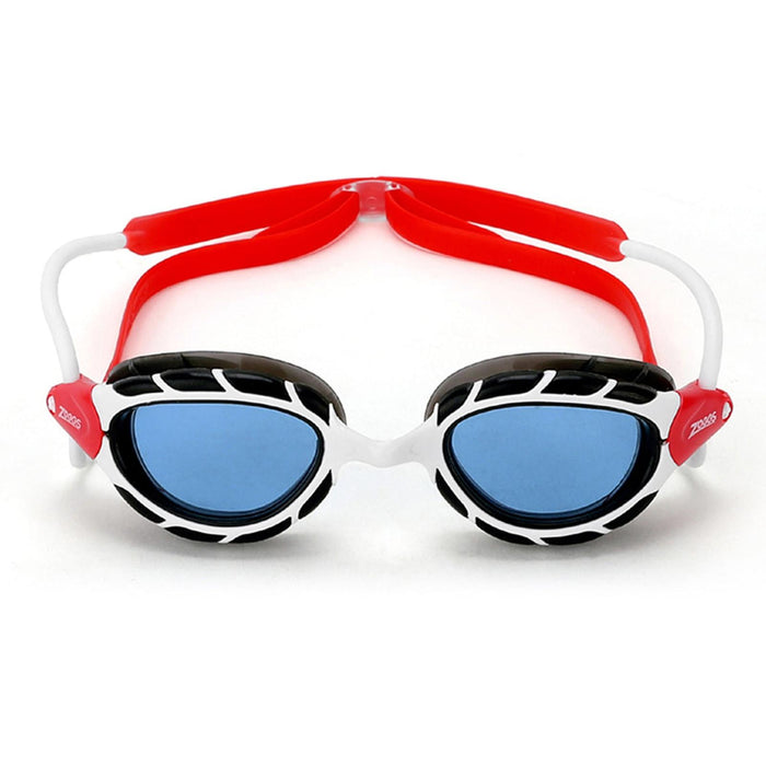 Lunettes de natation Predator Blanc-Rouge Verres teintés-Bleus Petit Zoggs 461037WHRDTBLS