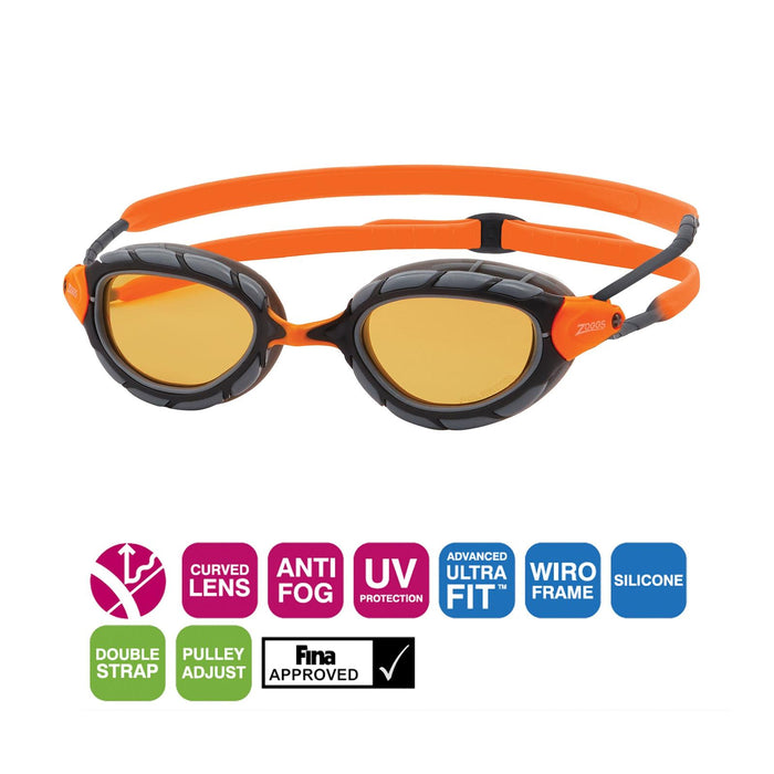 Lunettes de natation Predator Polaroid Ultra Gris-Orange Standard Zoggs 461058GYORPCPR
