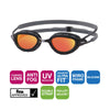 Lunettes de natation Predator Titanium Gris-Noir Miroité-Verres Orange Standard Zoggs 461065GYBKMORR