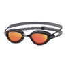 Lunettes de natation Predator Titanium Gris-Noir Miroité-Verres Orange Standard Zoggs 461065GYBKMORR
