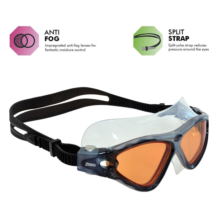 Masque de natation Tri Vision Gris-Noir Verres teintés-Cuivre Zoggs 461075GYBKTCP