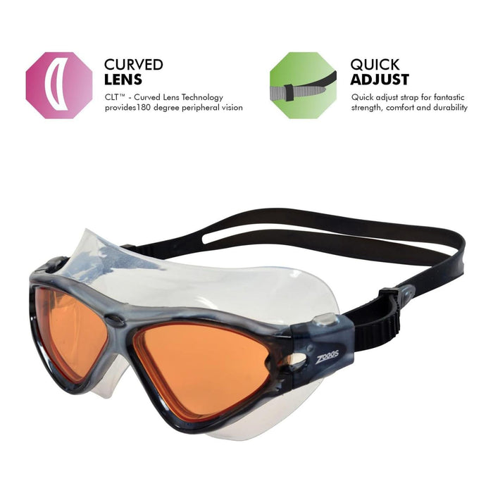 Masque de natation Tri Vision Gris-Noir Verres teintés-Cuivre Zoggs 461075GYBKTCP